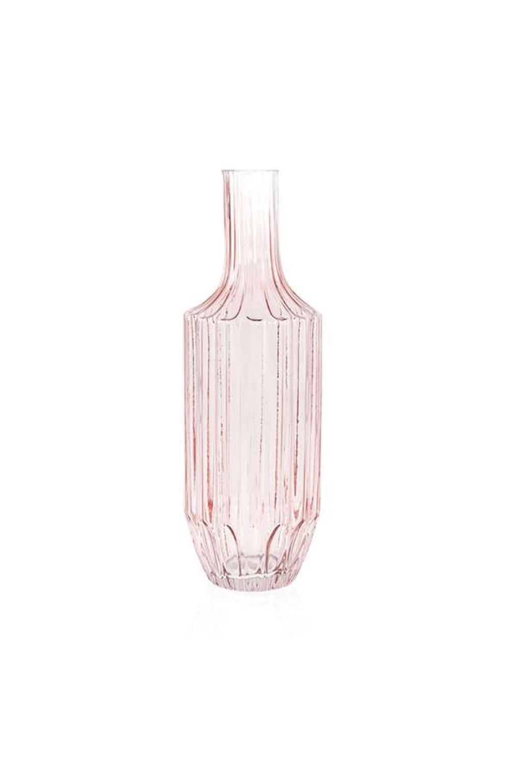 Glas-Flaschenvase 13 x 39,5cm, Rosa