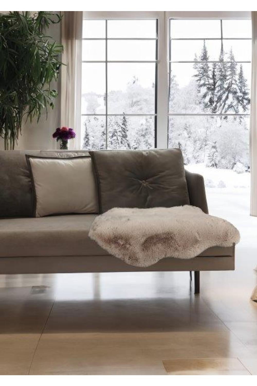 Kunstfell Flupi; 60 x 90 cm; Taupe