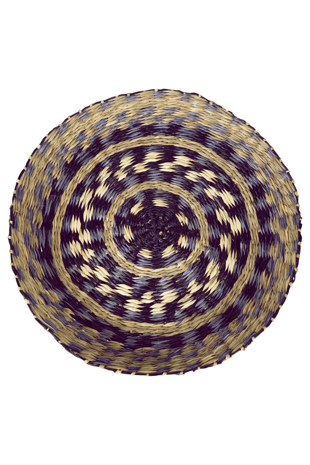 Wanddekoration aus Seegras; 40 cm; Schwarz / Grün Mix