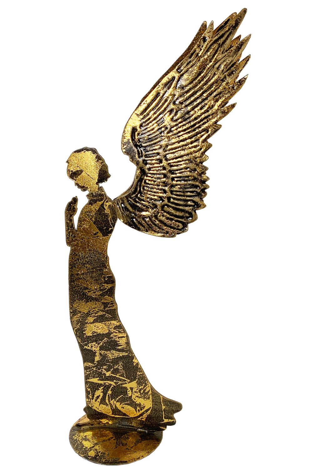 Engel stehend; Farbe: Gold / Schwarz  Höhe: ca. 53 cm