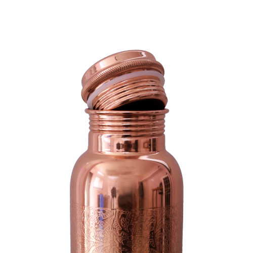 Trinkflasche aus Kupfer mit floralem Design 900ml