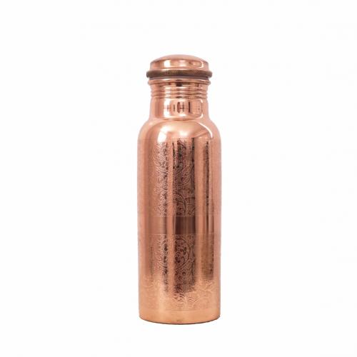 Trinkflasche aus Kupfer mit floralem Design 600ml