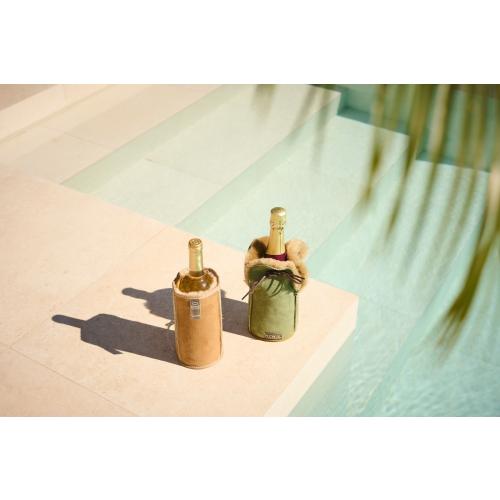 KYWIE Champagner Cooler Veloursleder Camel