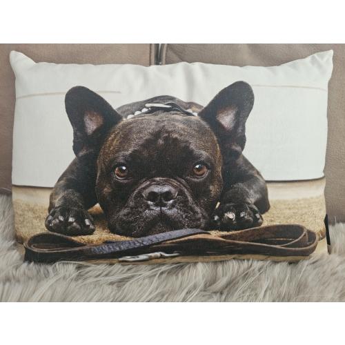 Kissen; 35 x 50 cm; Motiv: MOPS; Weiss