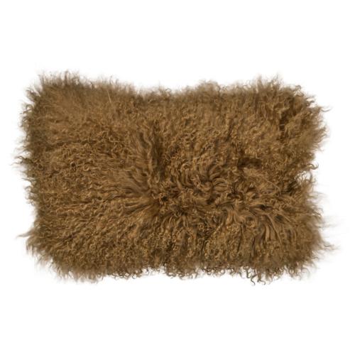 Tibet Schaffell Kissen; 30 x 50 cm; Farbe: Karamel