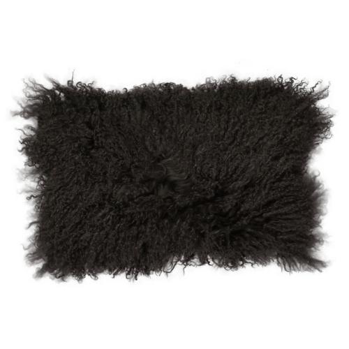 Tibet Schaffell Kissen; 30 x 50 cm; Farbe: Grau
