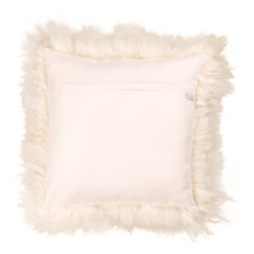 Tibet Schaffell Kissen; 45 x 45 cm; Farbe: Wollweiß