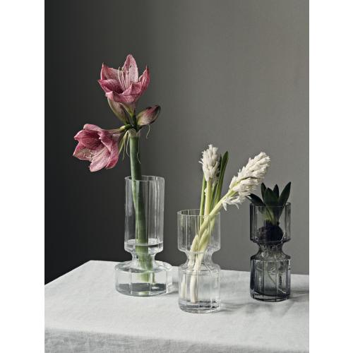 Vase Hyazinthe, Durchmesser: 8 cm; Höhe: 31,5cm; Farbe: Rauchig Grau