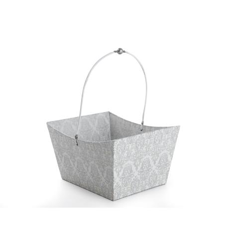 Präsentkörbe (2) Pappe Hochzeit Ornamente Größe C Weiß, 32 x 23 x 17 cm