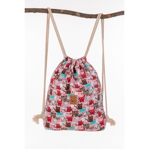Zugbeutel aus Baumwolltasche ; Format: 32,5 x 41 cm x 8 cm