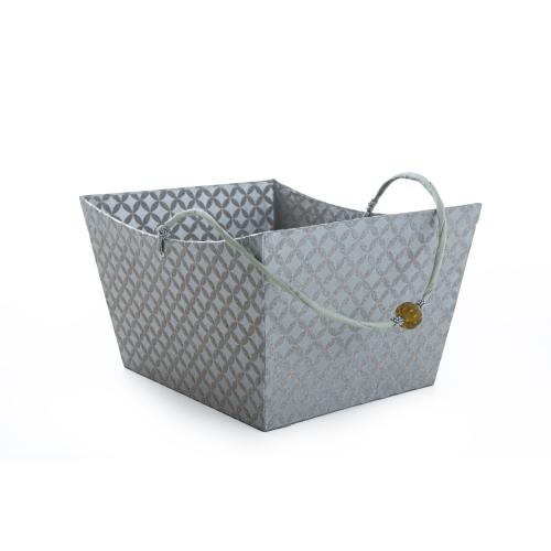 Präsentkorb (15 Stück) Pappe; Samt; Zartgrün;  Größe D: 35 x 28 x 20 cm