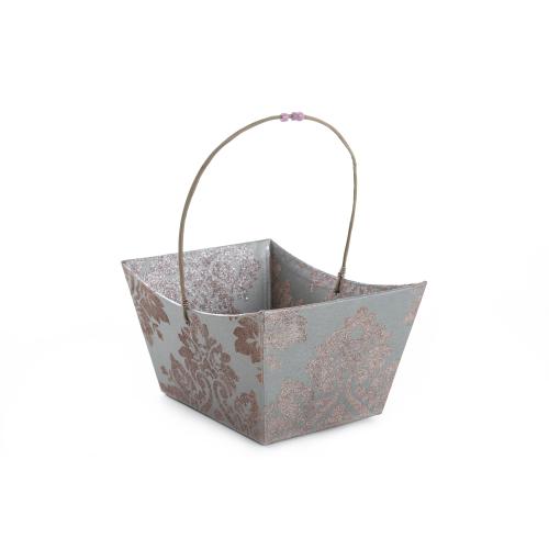 Präsentkörbe (3 Stück) Pappe Ornament Größe B Beige/Rosé