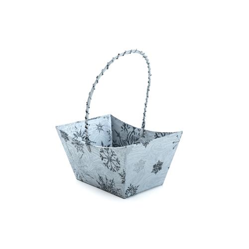 Präsentkörbe (9) Pappe Sterne; Silber; Größe A: 23 x 16 x 12 cm