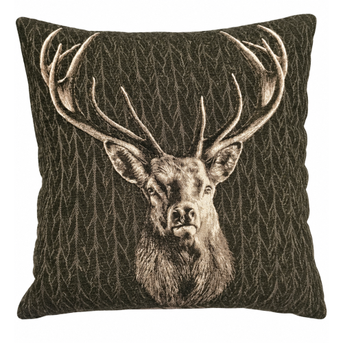 Kissen; Motiv Hirsch; ca. 58 x 58  cm; Farbe Anthrazit 