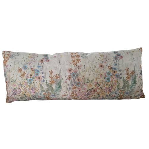 Kissen; Wiese Pastelltöne; ca. 79 cm ; Orange/Pink/ Grün