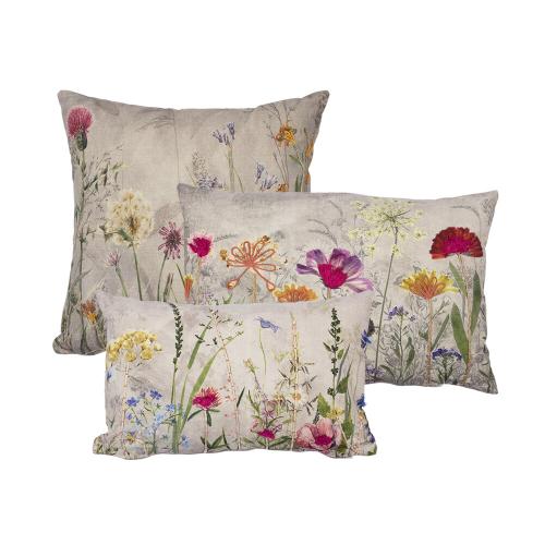 Kissen; Baumwolle; Motiv: Blumenkissen; bestickt; : 60 x 40 cm