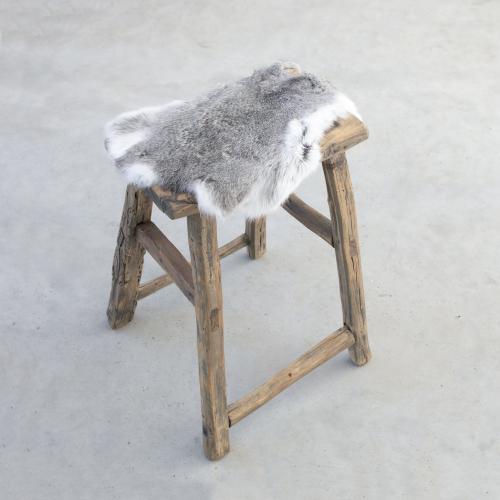 Fell Kaninchen Grau;  40 cm