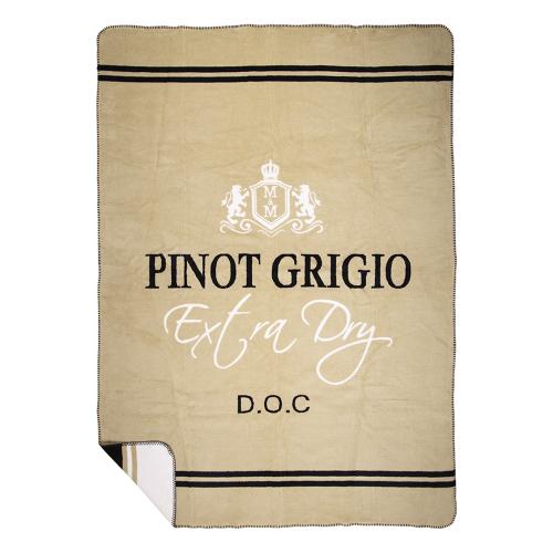Plaid  Wein Pinot Grigio, Größe: 150 x 200 x 0,5 cm; Beige