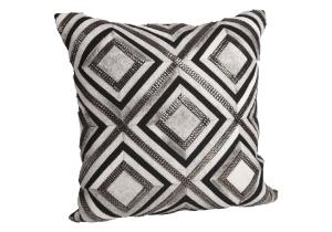 Kissen in Lederoptik; 46 x 46 cm; Schwarz / Silber