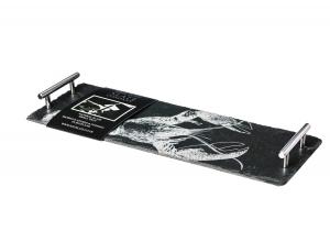 JUST SLATE Serviertablett aus Naturschiefer mit Hummer Gravur, KLEIN