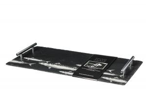 JUST SLATE Serviertablett aus Naturschiefer mit Makrelen Gravur