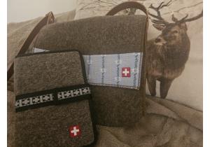 Schreibmappe aus Schweizer Armee Decke; A5