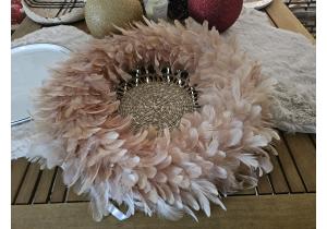 Federkranz; Durchmesser: ca. 49 cm ; Rosa