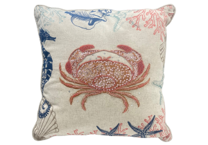 Kissen; Motiv Krebs; 45 x 45 cm; Weiss