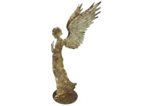 Engel stehend; Farbe: Gold gebräunt; Antik; 7 x 9 x 30 cm