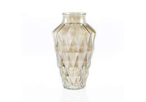Glas-Vase Kristalloptik; Größe: 18 x 18 x 30 cm; Farbe: Braun