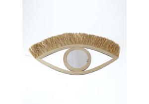 Holz-Wandspiegel Auge 56 x 2 x 33,5 cm, naturfarben