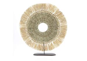 Seegras-Deko auf Metallfuß 46 x 3 x 50 cm, naturfarben