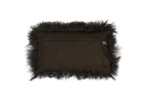 Tibet Schaffell Kissen; 30 x 50 cm; Farbe: Grau