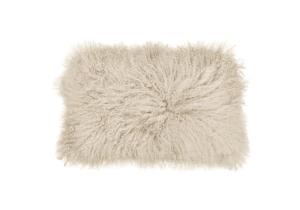 Tibet Schaffell Kissen; 30 x 50 cm; Farbe: Wollweiss