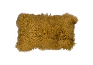 Tibet Schaffell Kissen; 30 x 50 cm; Farbe: Ocker
