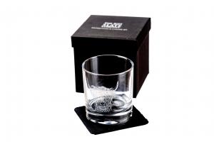 JUST SLATE Trinkglas mit Gravur und Untersetzer aus Naturschiefer