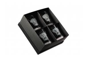 JUST SLATE Trinkgläser (4) Set mit Gravuren und Untersetzer aus Naturschiefer