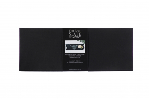 JUST SLATE Serviertablett aus Naturschiefer mit Highland Cow Gravur, KLEIN