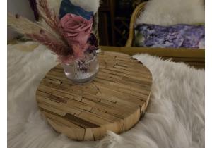 Brett aus Holz; Durchmesser 12,2 cm