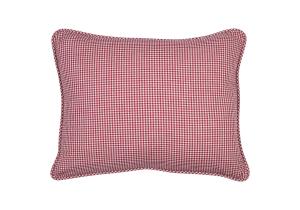 Kissen; Baumwolle; Motiv; Karo; dunkelrot; 45 x 35 cm