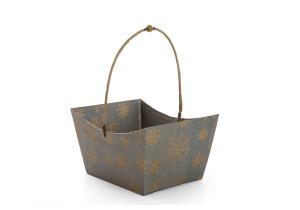 Präsentkörbe (8) Pappe Sterne;  Gold; Größe C: 32 x 23 x 17 cm