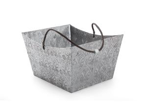 Präsentkörbe (3) Pappe Antik; Grau/Weiß; Größe B; 27 x 20 x 15 cm