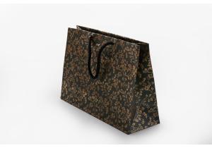 Geschenktragetaschen aus Kraftpapier (60); 26 x 19 cm, Hochglanz; Grün / Gold