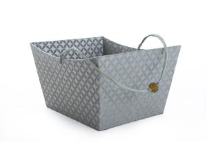 Präsentkorb (15 Stück) Pappe; Samt; Zartgrün;  Größe D: 35 x 28 x 20 cm