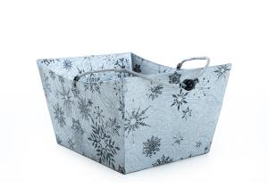 Präsentkörbe (3) Pappe Sterne Größe B Silber;  27 x 20 x 15 cm