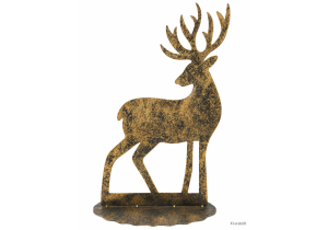 Hirsch aus Melall stehend; Höhe: ca. 47 cm; Gold burned