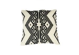 Jacquard Kissen; Schwarz / Weiß; ca. 51 x 51 cm