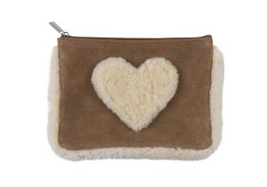 Schminktasche; Schaf ; 25 cm Weiß / Braun;