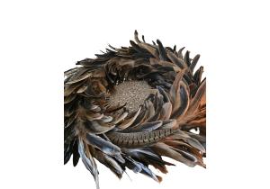 Federkranz; Durchmesser: ca. 49 cm ; Fasan; Braun