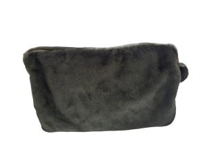 Kulturbeutel aus Kunstfell; 23 x 36 cm; Emerald Grün